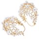 thumbnail image 1 of 1 par de pendientes de aro para mujer: estructura hueca con perlas artificiales en racimo. Pendientes de perla ligeros y elegantes para fiestas y uso diario., 1 of 8