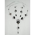 thumbnail image 2 of Gorgeous Black Crystal Floral Necklace Earrings Set, 2 of 5