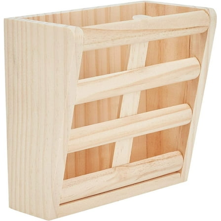 Rabbit Hay Feeder Rack Wooden Wall-Mountable Hay Manger for Small Pets Bunny Chinchilla Guinea Pigs BurlyWood 80.5x153.5x149.5mm