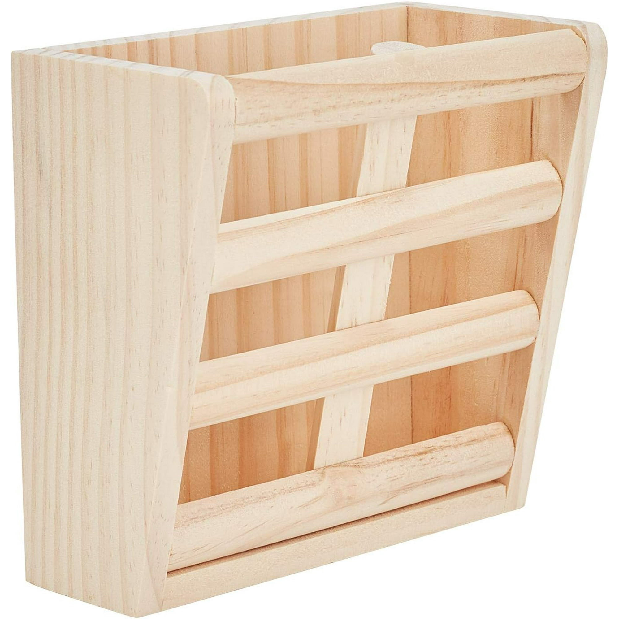 Rabbit Hay Feeder Rack Wooden Wall-Mountable Hay Manger for Small Pets Bunny Chinchilla Guinea Pigs BurlyWood 80.5x153.5x149.5mm