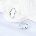 thumbnail image 3 of MULA European 925 Sterling Silver Flowing Curve Hoop Earrings, Minimalist Women's Jewelry Birthday Gift for Her, 3 of 5