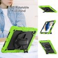 thumbnail image 4 of Case for Samsung Galaxy Tab A8 10.5 Inch 2022 with Screen Protector, 360 Degree Rotating Kickstand Hand Strap Heavy Duty Shockproof Cover with Shoulder Strap, Lime, 4 of 7