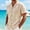 Khaki, variant on COSFO Blue Men's Button Down Shirts Short Sleeve Summer Faux Linen Shirt Loose Fit with Pocket Collared Beach Men's Shirts