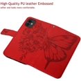 thumbnail image 2 of Phone Case for iPhone XR Wallet,Card Holder [Kickstand][Wrist Strap] Butterfly Floral Embossed for Women PU Leather Flip Protective Cover for iPhone XR Cases 2021 (Red), 2 of 16