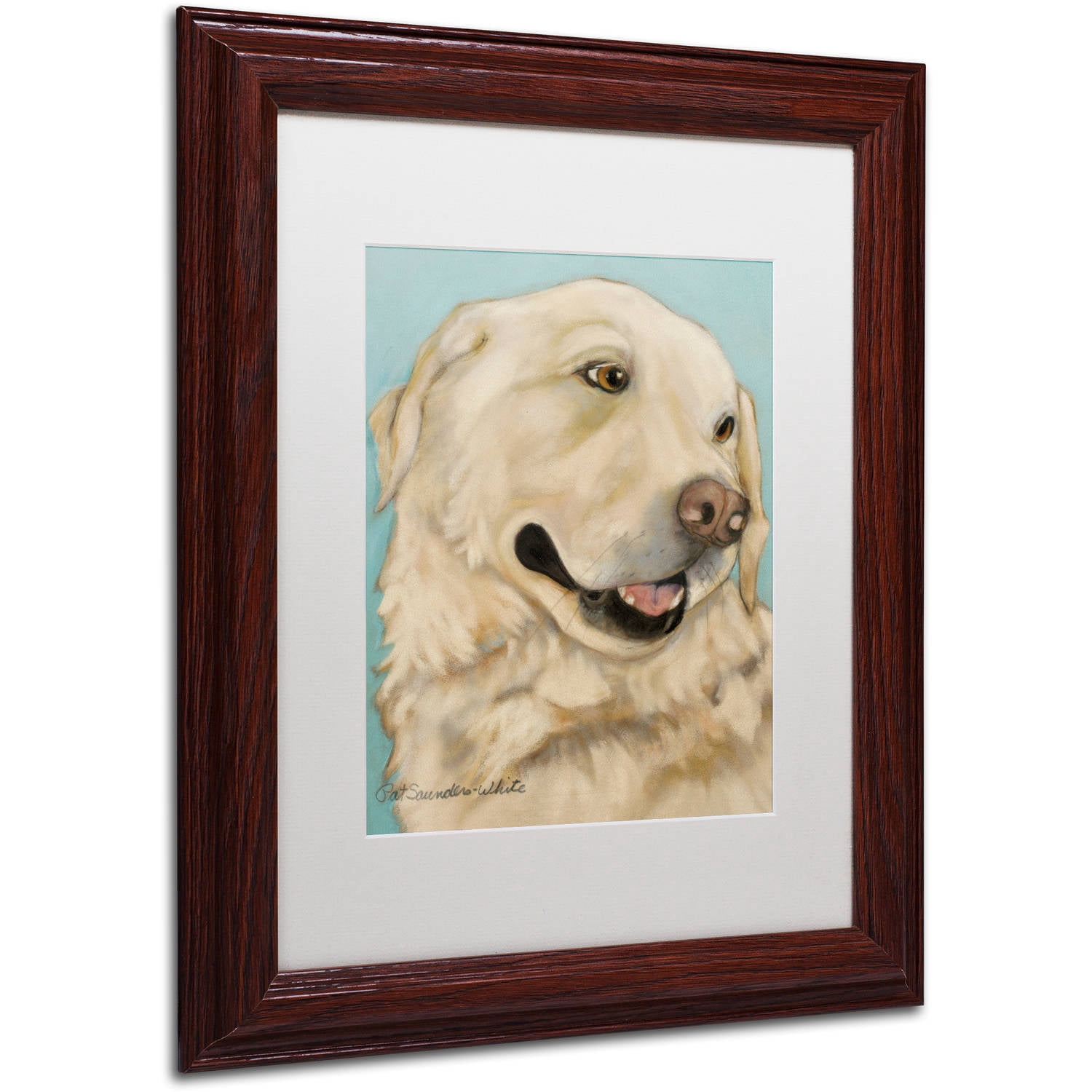 Trademark Fine Art "Jasper" Canvas Art by Pat Saunders-White, White Matte, Wood Frame
