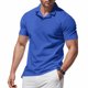 thumbnail image 1 of Blusa y camisa de manga corta con cuello vuelto para hombre, estilo informal, color liso, ventilada, con solapa suelta, de poliéster., 1 of 9