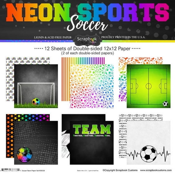 Soccer Neon Paper Pack
