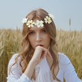 thumbnail image 3 of 6 Pack Handmade Adjustable Rose Flower Wreath Headbands Crown Tiara Garland Wedding Party Headpiece for Women Brides Bridesmaids Baby Girls Teens, 3 of 4