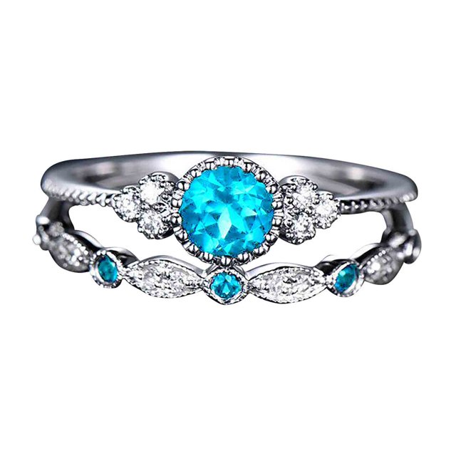 EGNMCR Bague Diamant Acier Inoxydable Incrustée de Diamant pour Drainage du Métabolisme Ring Ring Ring