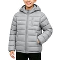 thumbnail image 2 of BXJX Boys Hooded Puffer Jackets, Full Zip Long Sleeve Warm Fall Winter Outerwear with Pockets Gray Size 14/16 T, 2 of 7