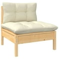 thumbnail image 2 of vidaXL 2-Seater Patio Sofa with Cream Cushions Solid Pinewood, 2 of 11