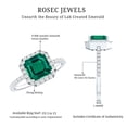 thumbnail image 7 of Rosec Jewels Vintage Style Lab Grown Emerald Engagement Ring - 6 Ct - Asscher Cut - Emerald Diamond Ring - with Jewelry Box, 18K White Gold, US 12.50, 7 of 7