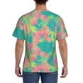thumbnail image 2 of Naloa Colorful Palm Leaves Men's T-Shirt Sport T-shirt Men's Basic Tee Casual Men's Shirt, Round Neck, Short Sleeves - Small, 2 of 5