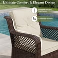 thumbnail image 6 of Mvpipi Outdoor Patio Furniture Set with Swivel Chairs and Ottoman, 6 Pieces All-Weather Wicker Patio Conversation Sets with Sofa and Coffee Table for Backyard, Porch, Balcony, Beige, 6 of 9