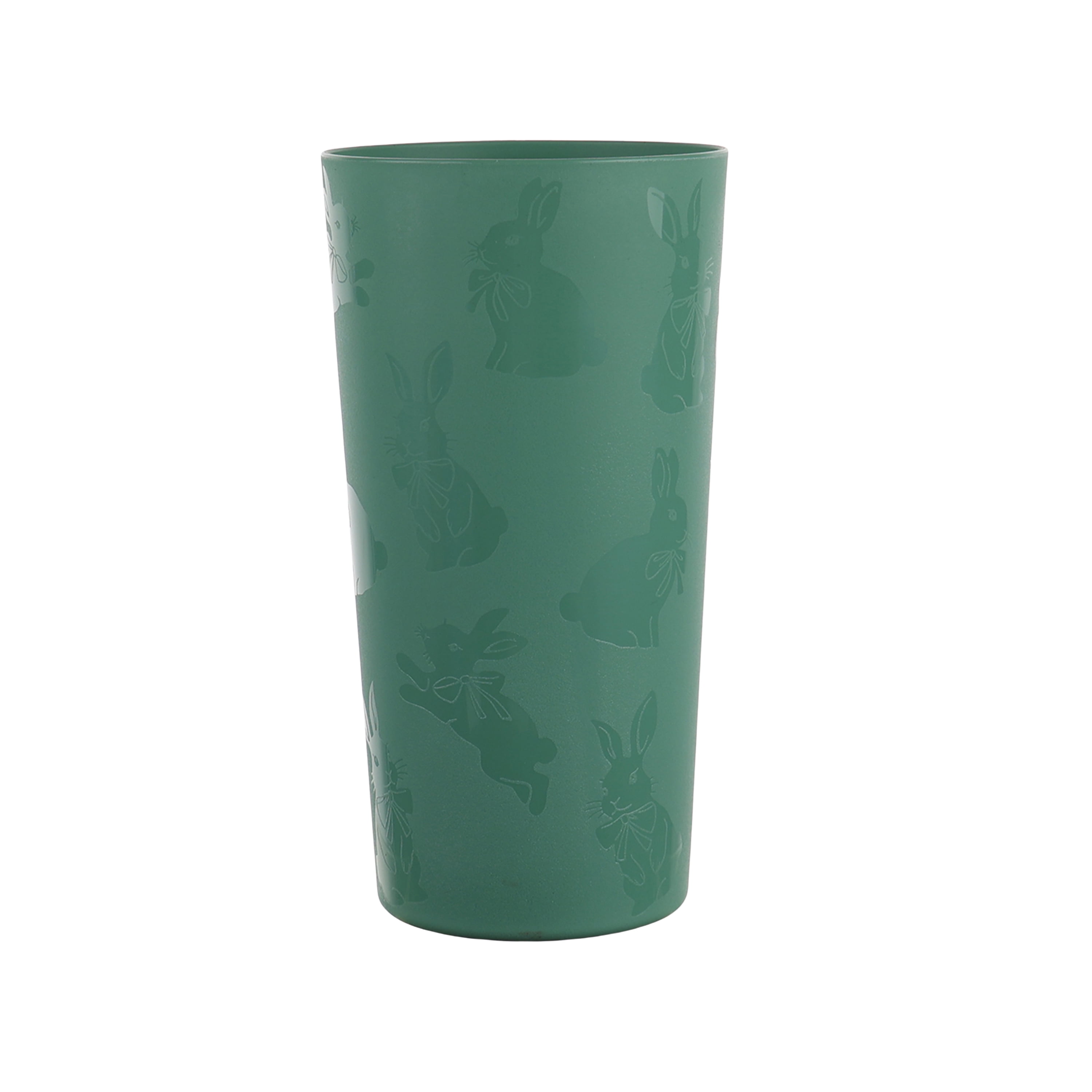 Mainstays 30-Piece Green Etched Easter Bunny Plastic Dinnerware Set, Includes 10 Plates, 10 Bowls, 10 Tumblers