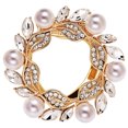 thumbnail image 1 of Brooch Pin Flower Twist Shape Sparkling Rhinestones Imitation Pearls Decor Scarf Buckle Sweaters Collars Hats Bags Coats Scarves Accessory, 1 of 8