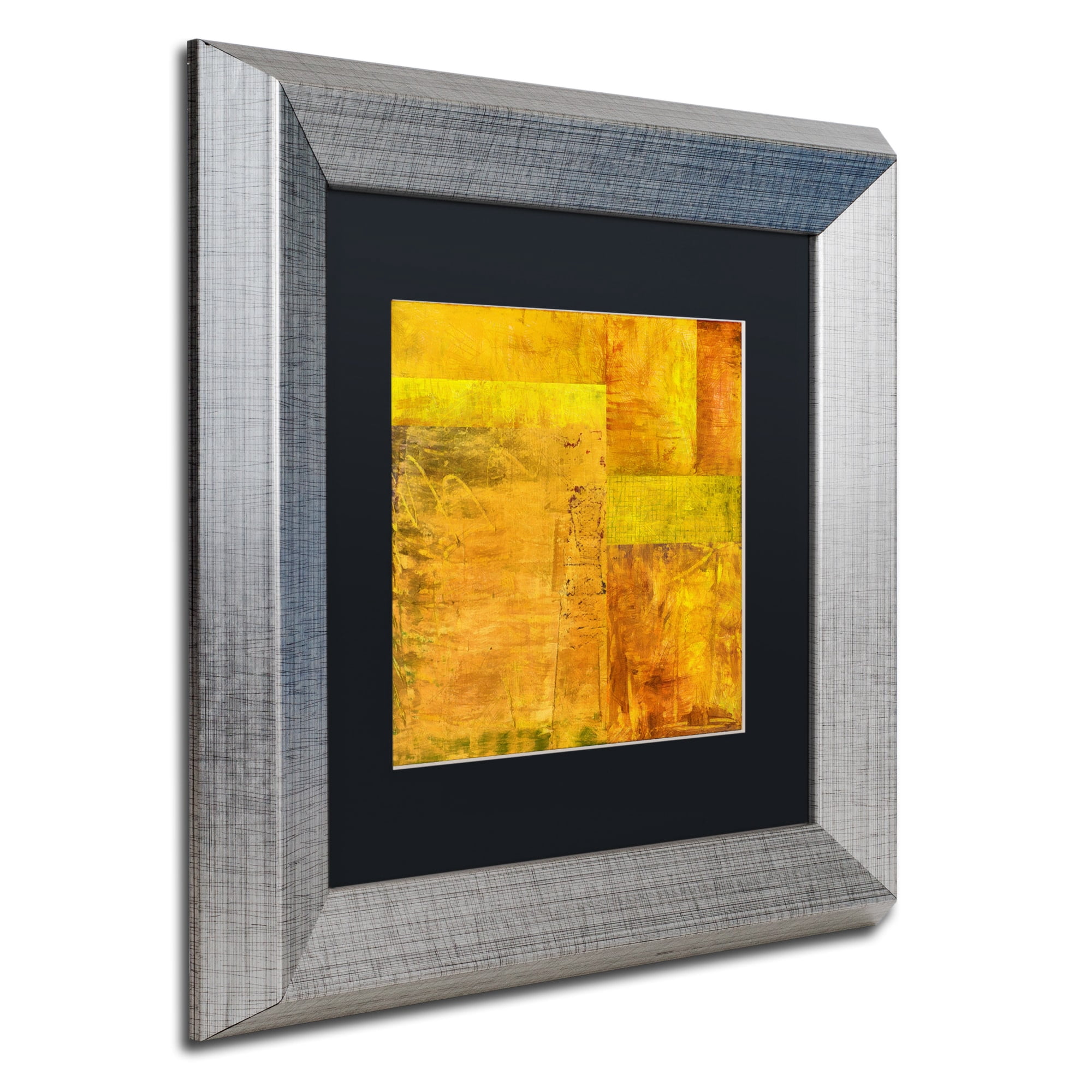 Trademark Fine Art "Essence of Yellow 2" Canvas Art by Michelle Calkins, Black Matte, Silver Frame