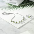 thumbnail image 3 of Gem Stone King 925 Sterling Silver Green Peridot Ring and Bracelet Jewelry Set for Women | 3.62 Cttw | Gemstone August Birthstone | Heart Shape 4MM | Round 4.5MM | Size 9, 3 of 3