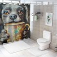 thumbnail image 7 of Patifu Dog Coffee Cup Home Bathtubs Bathroom Shower Curtain Set with Hooks 100% Polyester Fiber 36"x72, 7 of 7