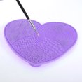 thumbnail image 3 of Unique Bargains 1 Pc Heart-shaped Makeup Sponge Brush Cleaner Purple, 3 of 5