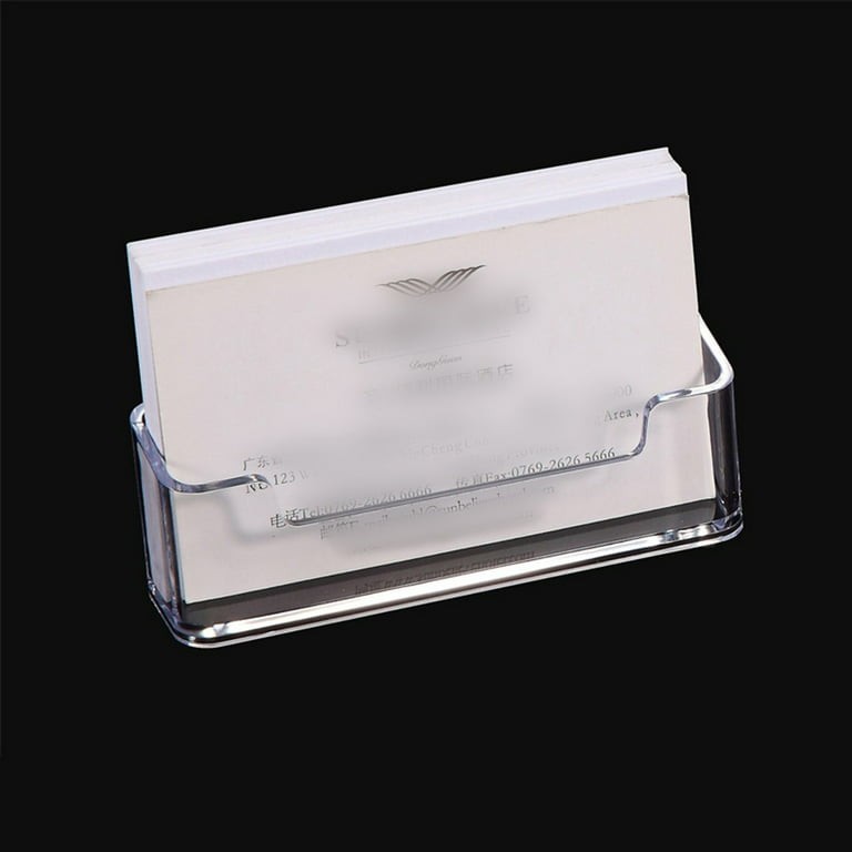 Business Cards Holder Display for Desk, Clear Acrylic Multiple 3 Tier 6 Slot Business Card Stand, Holds 300 Cards-1 Pack (6 Slots-H)