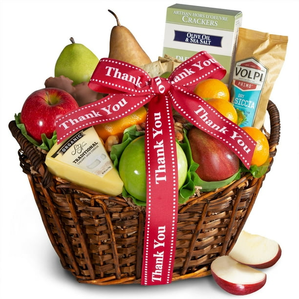 Golden State Fruit Deluxe Cheese, Salami &Fresh Fruit Gift Basket