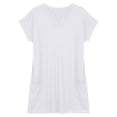 thumbnail image 5 of TGSLY Women's V Neck Tunic Tops Dressy Casual Short Sleeve Solid Color Shirts Relaxed A-Line Fit Curved Hem Blouses with Side Pockets XXXXXL, 5 of 7