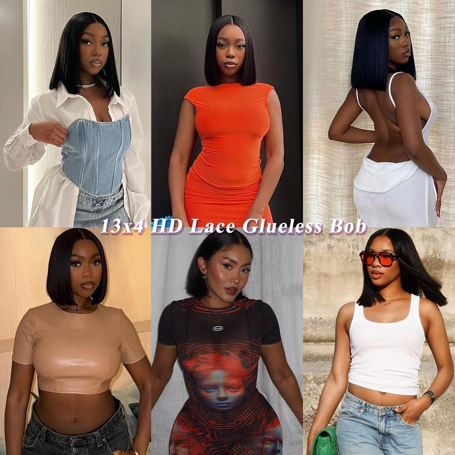Straight Bob Wig Human Hair 13x4 HD Lace Front Bob Wigs for Black Women 180% Density 12A Glueless Bob Wigs Human Hair Pre Plucked with Baby Hair 12 Inch Bob Human Hair Wig Natural Black