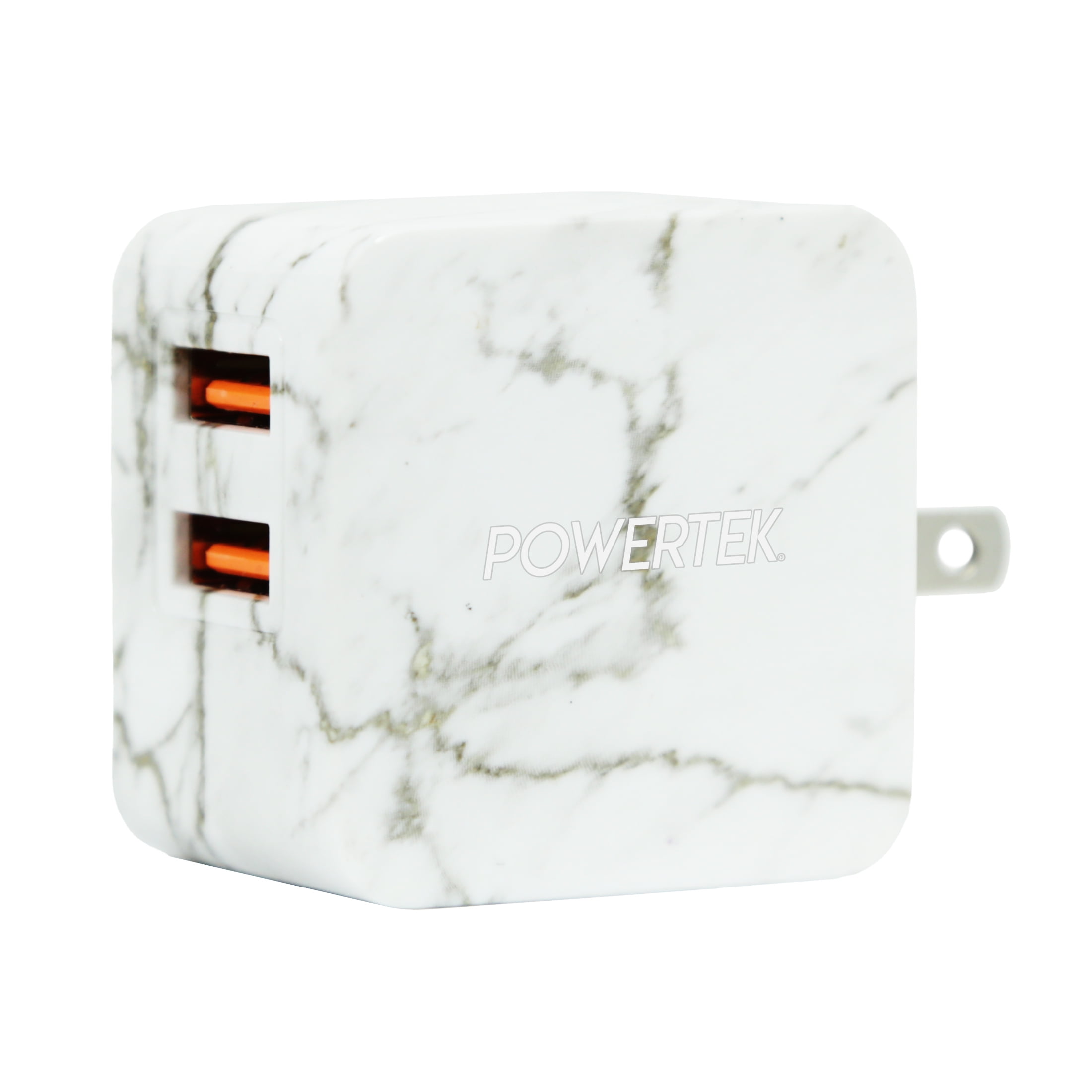 Liquipel Dual USB-A Wall Charger Marble - White/Gold