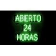 thumbnail image 1 of SpellBrite ABIERTO 24 HORAS LED Sign for Business. 25.2" x 23.8" Green ABIERTO 24 HORAS Sign Has Neon Sign Look With Energy Efficient LED Light Source. Visible from 500+ Feet, 8 Animation Settings., 1 of 4
