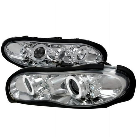 Halo LED Projector Headlight for 98 to 02 Chevrolet Camaro- Chrome - 11 x 21 x 25 in.