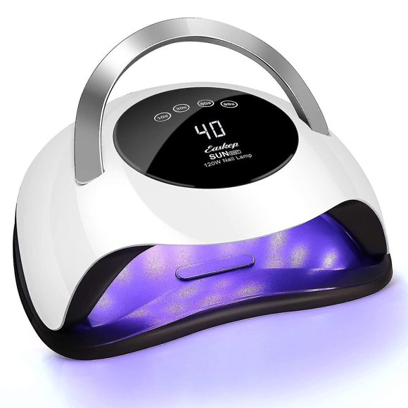 Uv Led Nail Lamp 120w Gel Nail Polish Uv Light For Nail Dryer Curing Lamp Faster 4 Timer Setting Professional Portable Handle For Fingernail And Toen