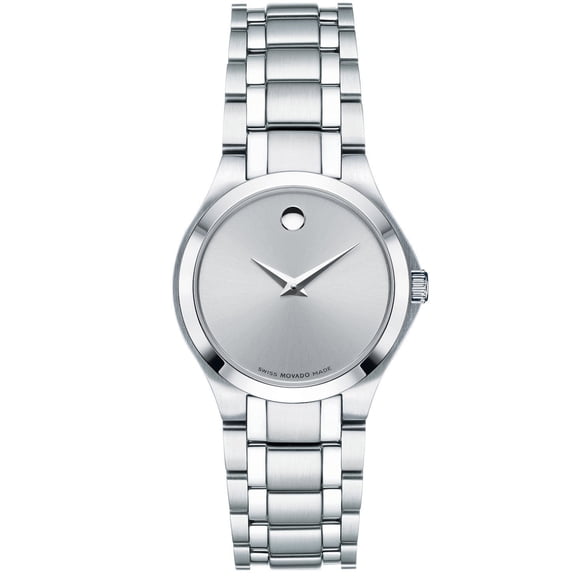 Movado Swiss Collection Silver Dial Silver Tone Steel Women's Watch 0606785