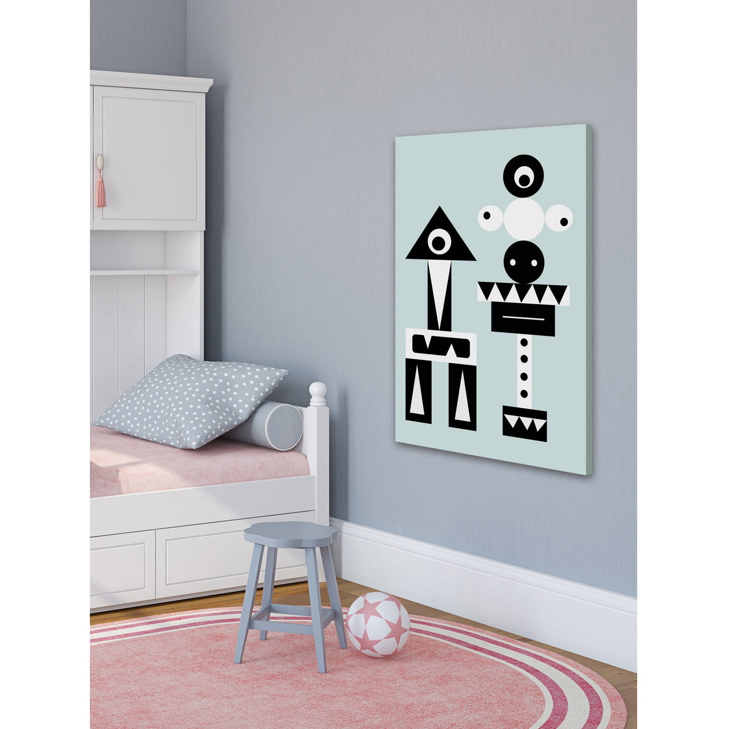"One-Eyed Robots" Painting Print on Wrapped Canvas