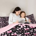 thumbnail image 4 of Manfei Pink Heart Bowtie Full Size Comforter Sets,Polka Dot Bedding Comforter Set,Pink Reversible,3pcs,1 Comforter and 2 Pillowcases, 4 of 7