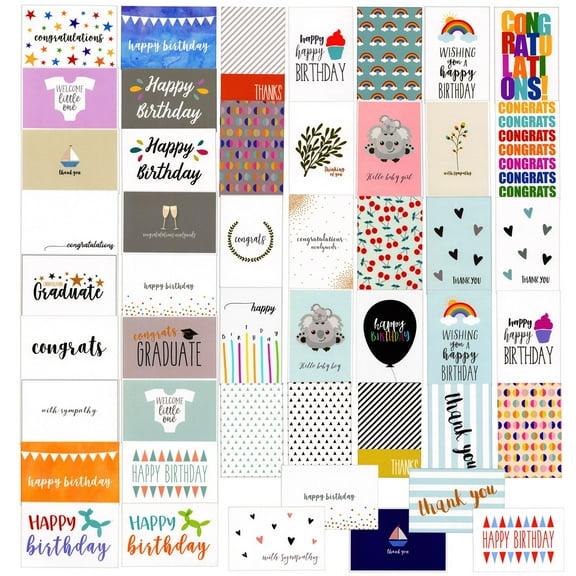 Best Paper Greetings Assorted Designs All Occasion Greeting Cards with Envelopes, 48-Pack
