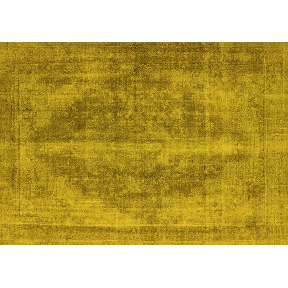 Ahgly Company Indoor Rectangle Oriental Yellow Industrial Area Rugs, 5' x 8'