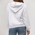 thumbnail image 5 of Tusihei Women Fall Winter Hooded Fleece Shacket Button Down Casual Cardigan Pullover Solid Warm Loose Coat Jacket for Women Outdoor Lounge, White S, 5 of 6