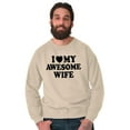thumbnail image 4 of I Love My Awesome Wife Cute Husband Men's Crewneck Sweatshirt Brisco Brands 5X, 4 of 6