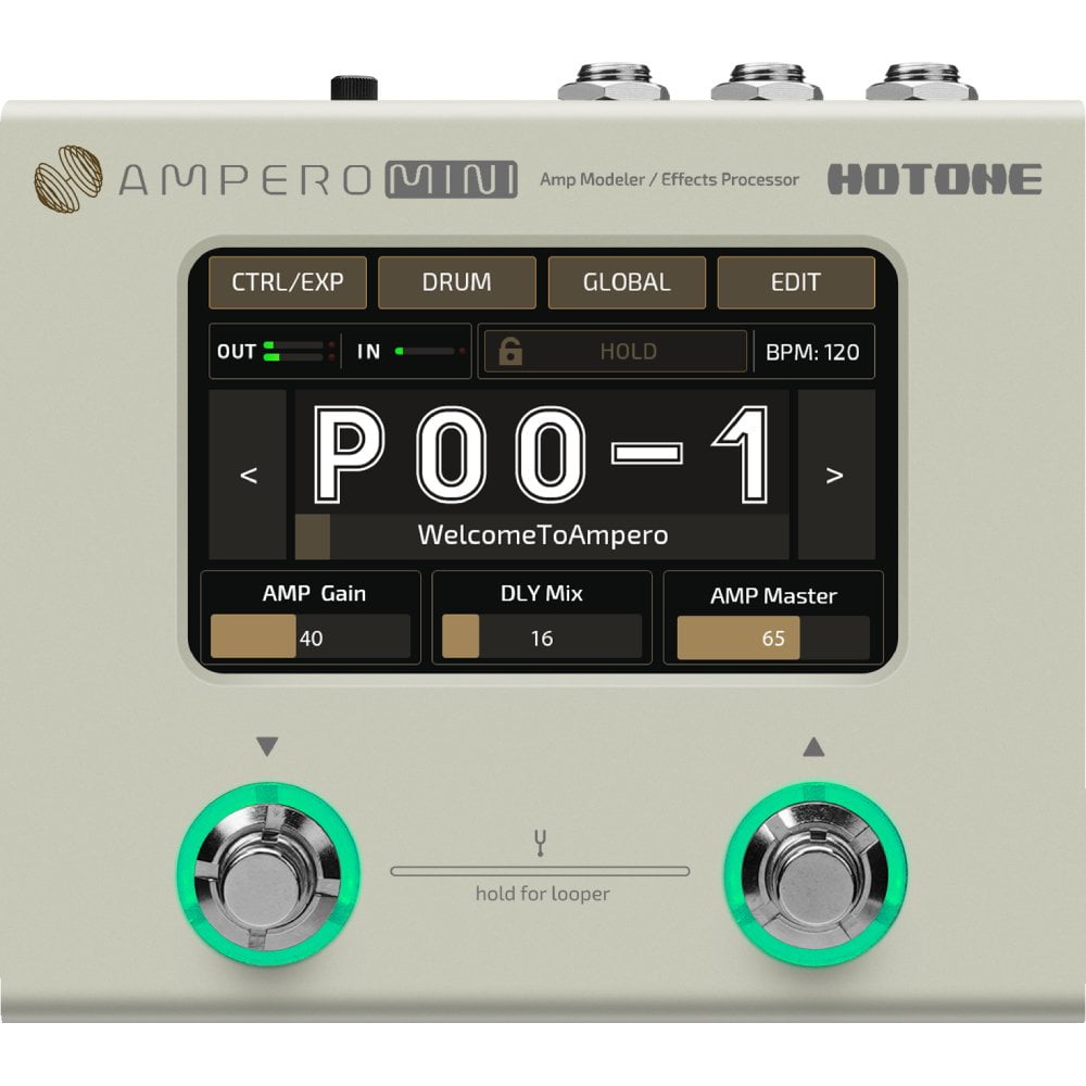 ギター HOTONE AMPERO MINI Amp Modeler Hotone Ampero Mini Amp Modeler/Effects Processor Vanilla