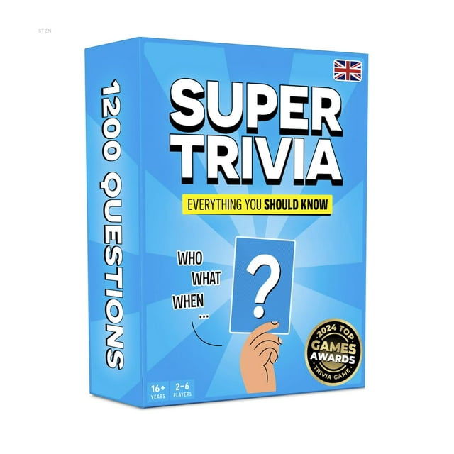 Juego de preguntas The World Game Super Trivia para adultos con 1200 Q