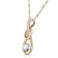 thumbnail image 2 of Galaxy Gold 14K Yellow Gold Aquamarine Pendant Necklace - March Birthstone - Courage & Clarity - 16" to 24" - Fine Jewelry for Women, 2 of 3