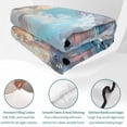 thumbnail image 4 of Full Quilt Set 78''x90'', Blue Gray Coastal Lightweight Summer Bedspread Coverlet Set with 2 Pillow Shams, Oil Painting Modern Abstract Art Breathable All Season Quilt Bedding for Bedroom/Guest Room, 4 of 9