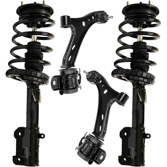 Detroit Axle - 4pc Front End Control Arms Kit for 05-10 Ford Mustang, 2 Lower Control Arms Assembly 2 Struts 2005 2006 2007 2008 2009 2010 Replacement Suspension