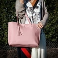 thumbnail image 4 of Women Tote Bag Tassels Leather Shoulder Female Handbags - Navy, 4 of 6