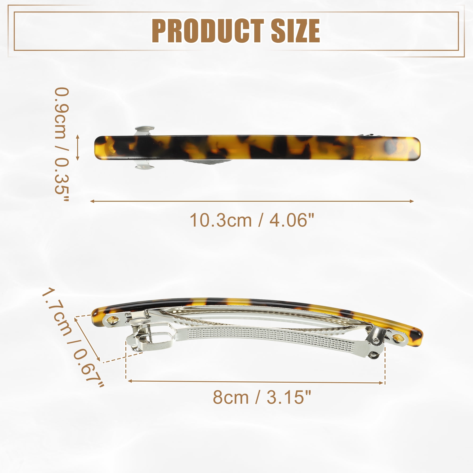 Unique Bargains 2Pcs Tortoise Shell Hair Barrettes Amber Black
