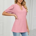 thumbnail image 6 of Fengqque Women's V- Neck Hollow Out Recreational Short Sleeve Tops, 6 of 6