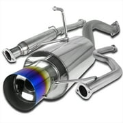 Spec-D Tuning 4" Burnt Tip Exhaust Catback System Compatible with 1992-2000 Honda Civic 2/4Dr Ex Si
