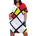 thumbnail image 1 of Mondrian minimalista De Stijl arte moderno diseño abstracto vestido suelto con bolsillos vestidos De fiesta vestido De hadas, 1 of 7