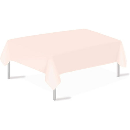 

Blush Pink Plastic Tablecloths 3 Pack Disposable Table Covers 54 x 108 Inches Shower Party Tablecovers PEVA Vinyl Table Cloths for Rectangle Tables up to 8 ft and Picnic BBQ Birthday Wedding Banquet